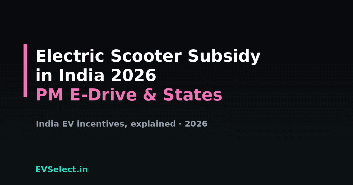 Electric Scooter Subsidy in India 2026: PM E-Drive & State Benefits