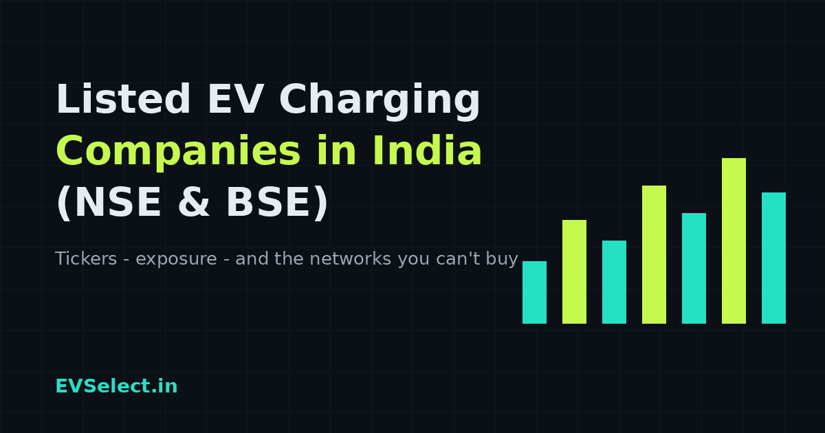 Listed EV Charging Companies in India (2026): NSE & BSE Stocks List