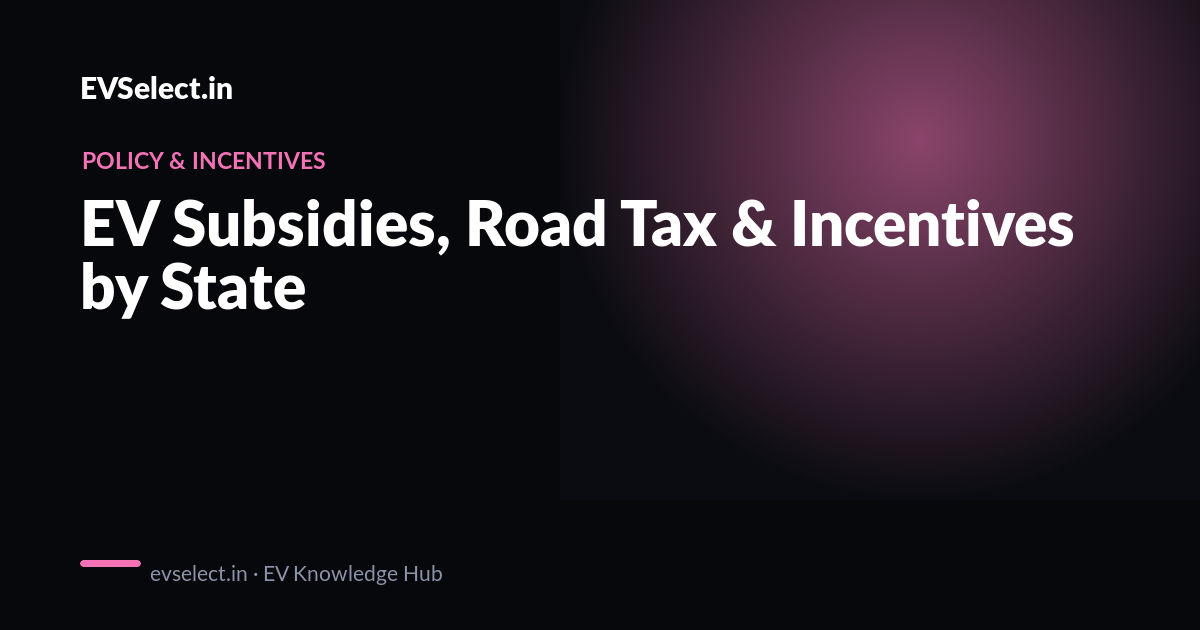 Subsides Graph EV Subsidies & Road Tax by State: India 2026 Guide | EVSelect.in